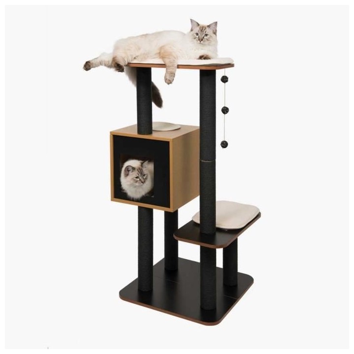 VESPER Arbre A Chat Base Haute Noir H120cm