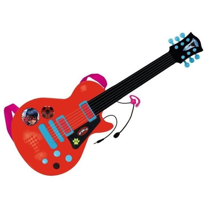 MIRACULOUS/LADYBAG Guitare électronique avec microphone - 8 mélodies