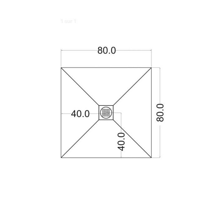 MITOLA Receveur de douche carré a poser Liwa - 80 x 80 cm - Résine c