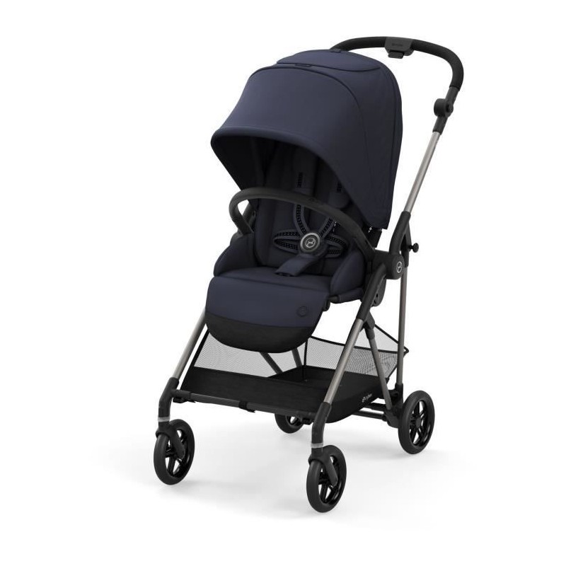 CYBEX Poussette Melio - Des la naissance - Jusqu'a 15kg - Taupe/Bleu marine