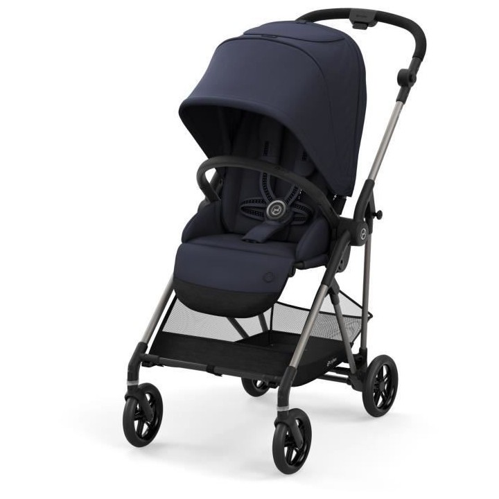 CYBEX Poussette Melio - Des la naissance - Jusqu'a 15kg - Taupe/Bleu m