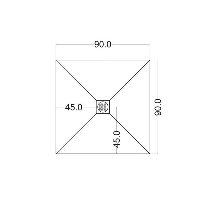 MITOLA Receveur en résine composite LIWA 90x90 blanc