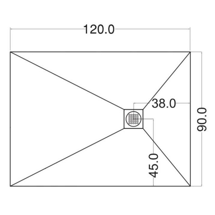MITOLA Receveur de douche rectangulaire a poser Liwa - 120 x 90 cm - R