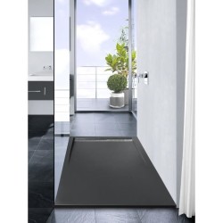 MITOLA Receveur de douche rectangulaire a poser Spirit - 120 x 80 cm - Résine composite - Gris anthracite