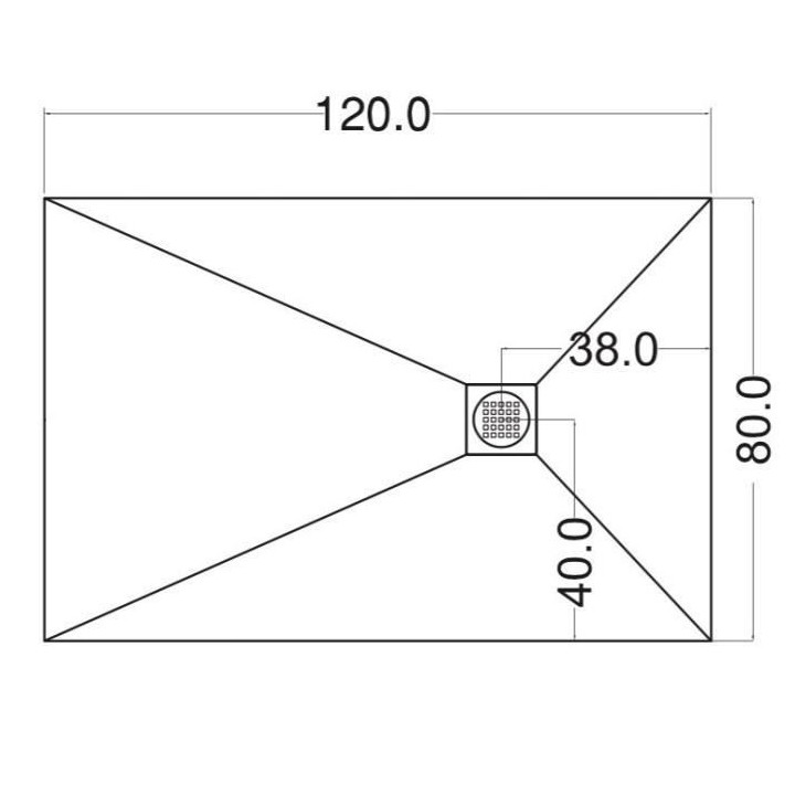 MITOLA Receveur de douche rectangulaire a poser Liwa - 120 x 80 cm - R