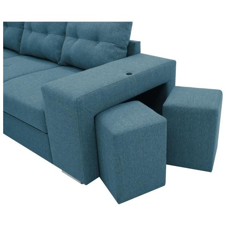 Canapé angle convertible réversible 7 places MITCHELL - Coffre, 2 po