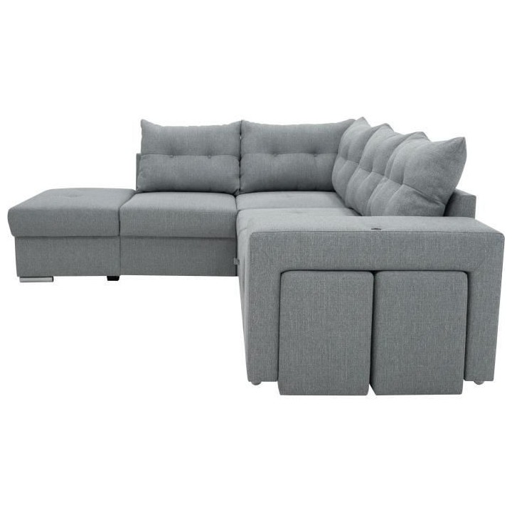 Canapé angle convertible réversible 7 places MITCHELL - Coffre, 2 po