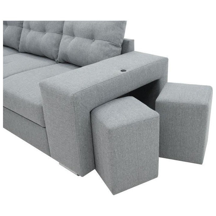 Canapé angle convertible réversible 7 places MITCHELL - Coffre, 2 po