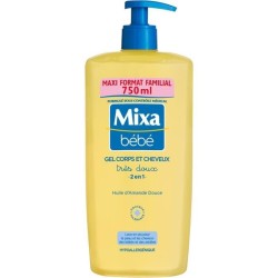 Gel Tres doux MIXA BEBE 2-en-1 Corps et cheveux - 6 x 750 ml