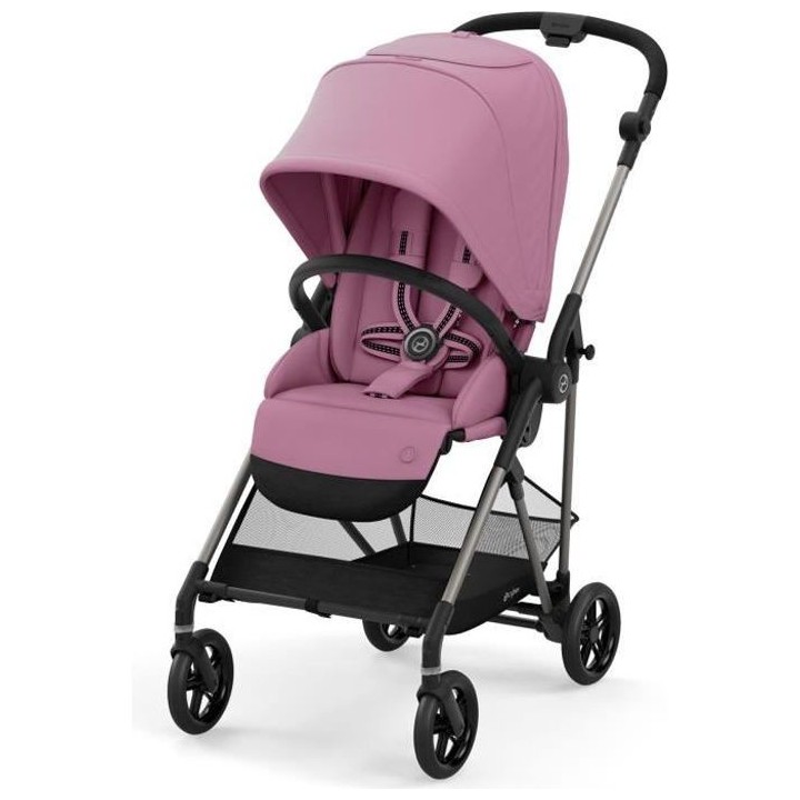 CYBEX Poussette Melio - Des la naissance - Jusqu'a 15kg - Taupe/Magnol
