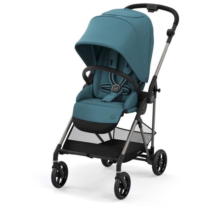 CYBEX Poussette Melio - Des la naissance - Jusqu'a 15kg - Taupe/Bleu r