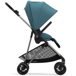 CYBEX Poussette Melio - Des la naissance - Jusqu'a 15kg - Taupe/Bleu river