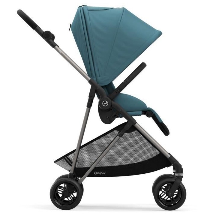 CYBEX Poussette Melio - Des la naissance - Jusqu'a 15kg - Taupe/Bleu r