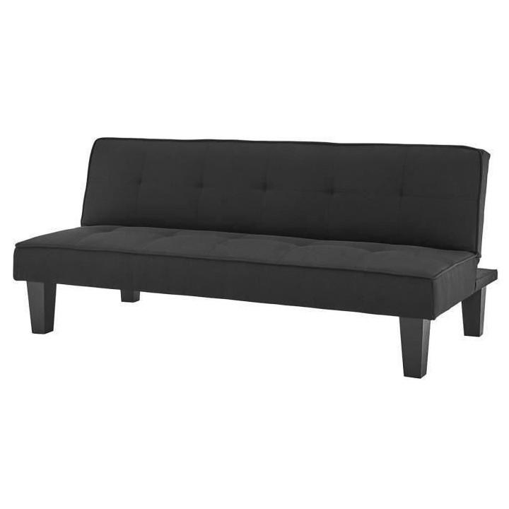 CELIA Banquette Clic-Clac 3 places contemporain capitonné - Tissu noi