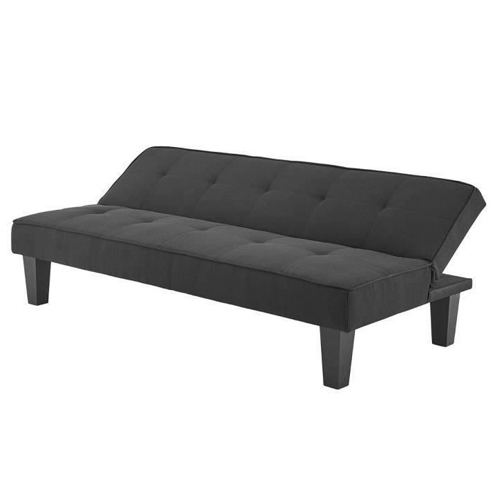 CELIA Banquette Clic-Clac 3 places contemporain capitonné - Tissu noi