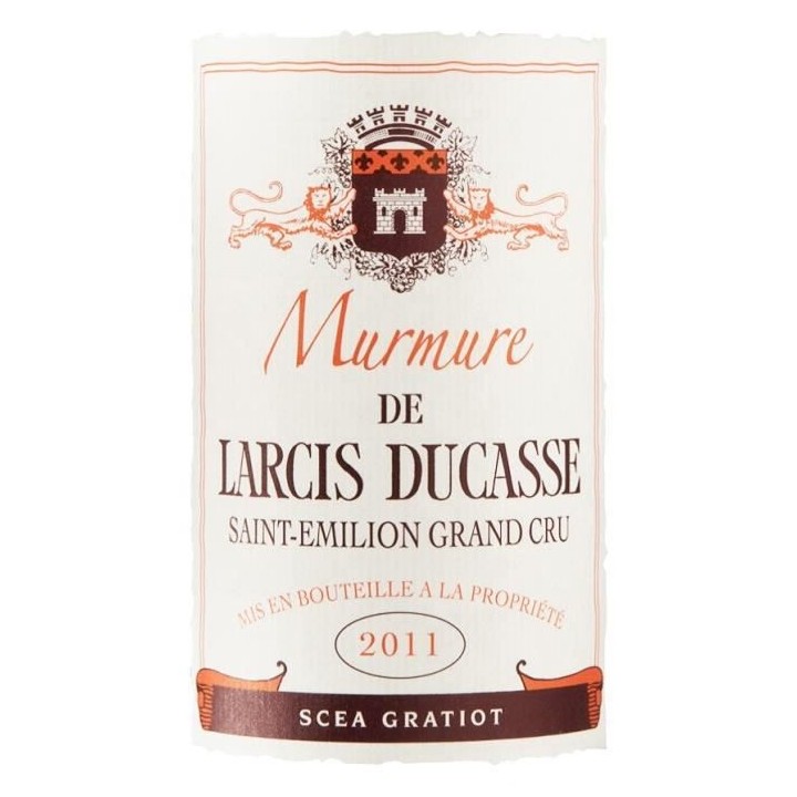 Murmure de Larcis Ducasse 2011 Saint-Emilion Grand Cru - Vin rouge de