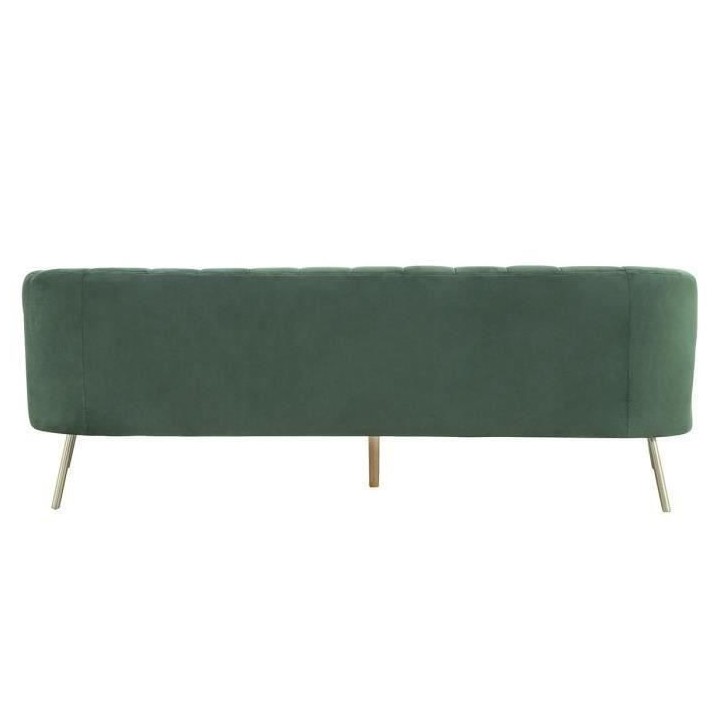 Canapé rétro - 3 places - Velours bleu vert - Style chic - L 207 x P