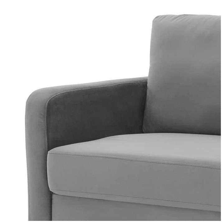 Canapé 2 places - Tissu Gris foncé - L 150 x P 80 x H 85 cm - KENT