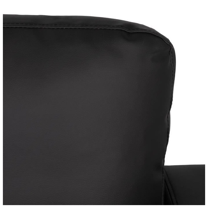 Canapé 3 places - Simili Noir - KENT - L 175 x P 80 x H 85 cm