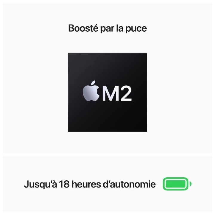 Apple - 13,6 MacBook Air M2 - RAM 8Go - Stockage 512Go - Minuit - AZER