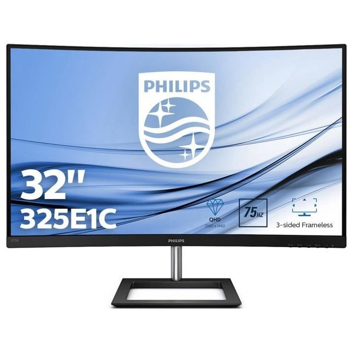 Ecran PC incurvé - PHILIPS 325E1C - 32 2K WQHD - Dalle IPS - 4ms - 75