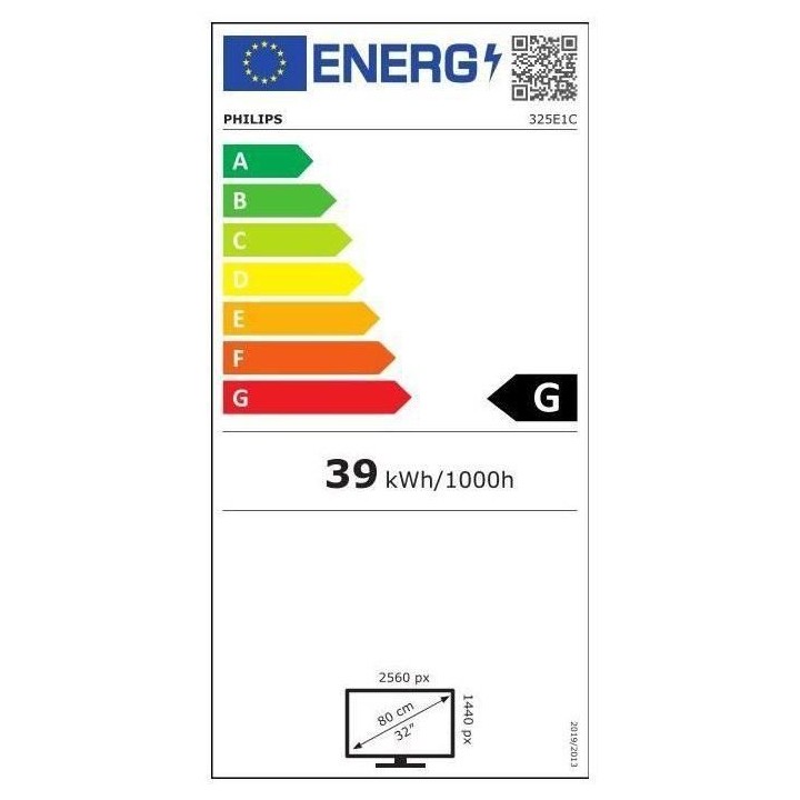 Ecran PC incurvé - PHILIPS 325E1C - 32 2K WQHD - Dalle IPS - 4ms - 75