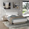 MOROLLA Lit adulte 140x190 cm avec 2 chevets + tete de lit en simili - Blanc