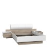 MOROLLA Lit adulte 140x190 cm avec 2 chevets + tete de lit en simili - Blanc