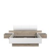 MOROLLA Lit adulte 140x190 cm avec 2 chevets + tete de lit en simili - Blanc