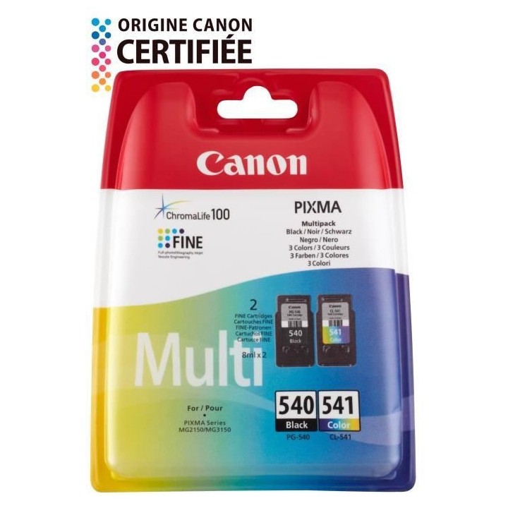 CANON Pack 2 cartouches d'encre PG-540/CL-541 Noir + Couleur