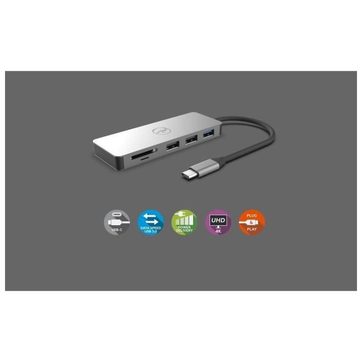Mobility Lab - ML301273 - Mini dock USB-C power delivery - 7 en 1 - HD