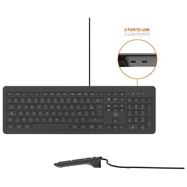 MOBILITY LAB ML304250 - Clavier PC Business Filaire avec 2 hub USB int