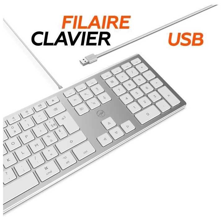 MOBILITY LAB ML304304 – Clavier Design Touch Filaire avec 2 USB pour