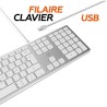 MOBILITY LAB ML304304 – Clavier Design Touch Filaire avec 2 USB pour Mac – AZERTY – Blanc et argenté