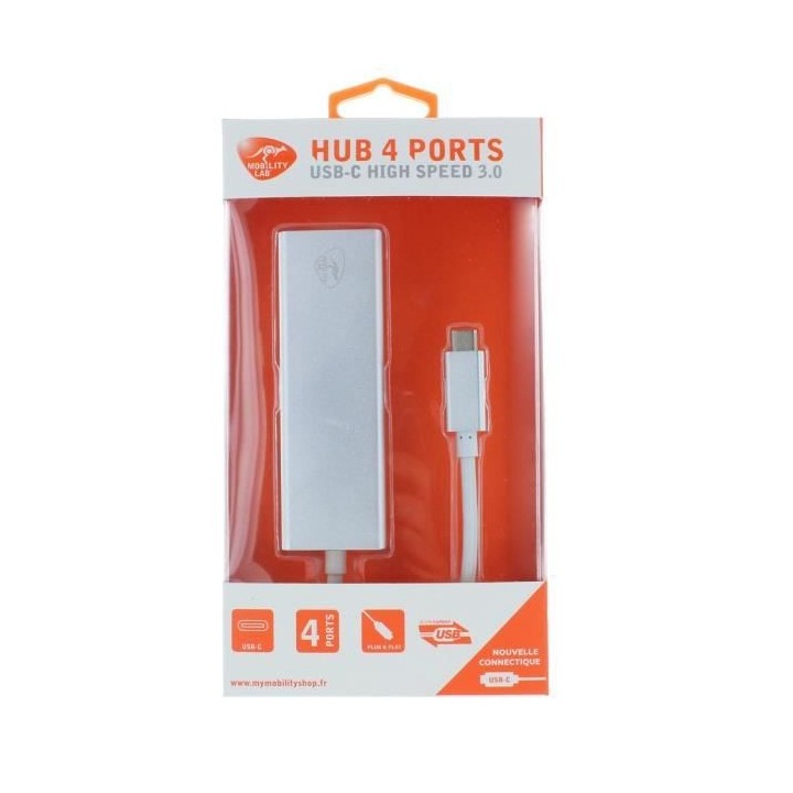 Mobility Lab - ML308487 - Hub USB-C HIGH SPEED 4 Ports USB 3.0