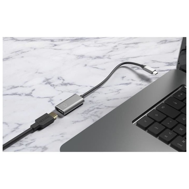 Mobility Lab - ML310442 - Adaptateur USB-C vers HDMI 30Hrz - Gris sid