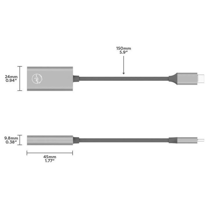 Mobility Lab - ML310442 - Adaptateur USB-C vers HDMI 30Hrz - Gris sid