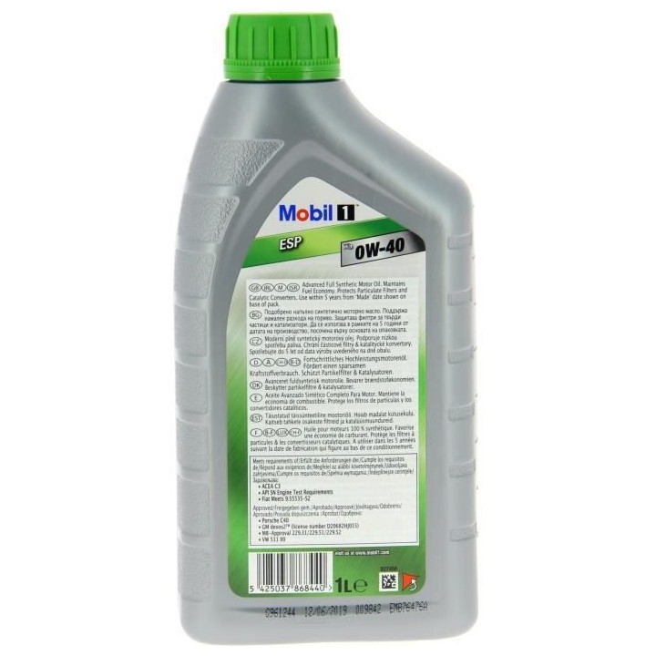 MOBIL Huile-Additif MOBIL 1 ESP X3 - Synthetique / 0W40 / 1L