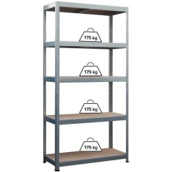 Etagere charges lourdes 5 plateaux - L90 x P40 x H180 cm - 175 kg / plateau