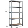 Etagere charges lourdes 5 plateaux - L90 x P40 x H180 cm - 175 kg / plateau