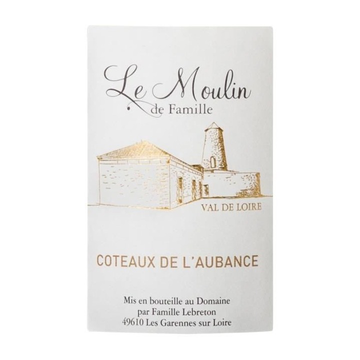 Le Moulin de Famille 2017 Coteaux de l'Aubance - Vin blanc de Loire