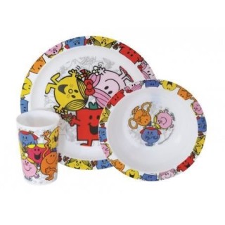 Fun House monsieur madame ensemble repas comprenant 1 assiette, 1 verr