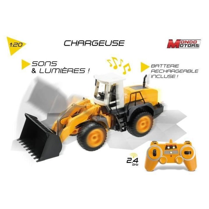 MONDO - Camion radiocommandé - Travaux publics - Pelleteuse Chargeuse