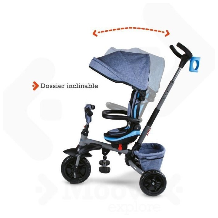 MONDO Tricycle évolutif convertible et pliable avec siege rotatif - O