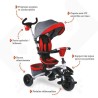 MONDO Tricycle évolutif convertible et pliable avec siege rotatif - On & Go Moovi Explore - Rouge - 12 mois et plus