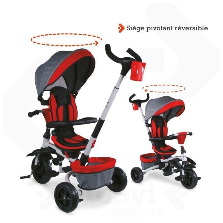 MONDO Tricycle évolutif convertible et pliable avec siege rotatif - O