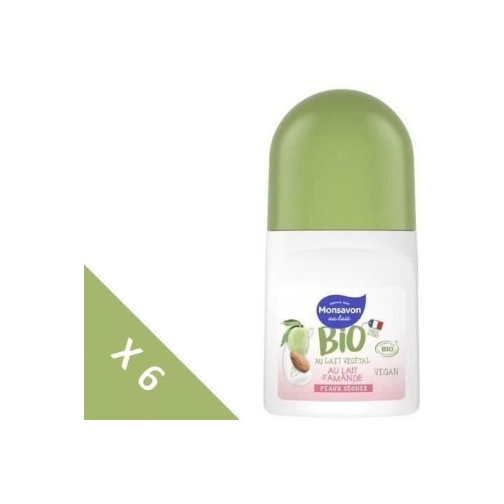 MONSAVON Déodorant Bio bille Lait d'Amande - 150 ml