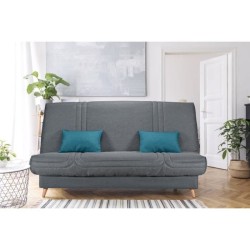 COMFORT BULTEX Clic clac 3 places - Tissu anthracite - Made in France - L 192 x P 95 x H 101 - MONA