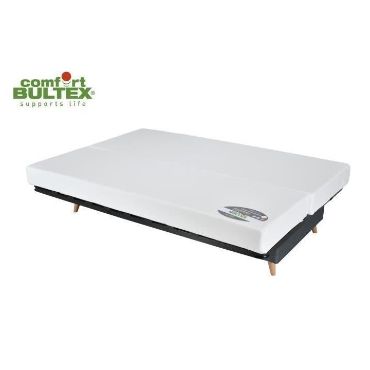 COMFORT BULTEX Clic clac 3 places - Tissu anthracite - Made in France