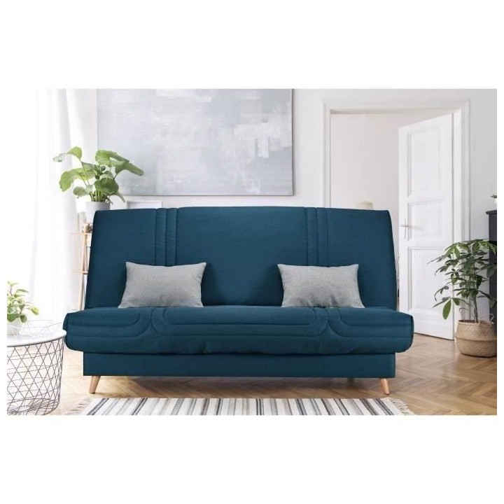 COMFORT BULTEX Clic clac 3 places - Tissu Bleu - Made in France - L 19